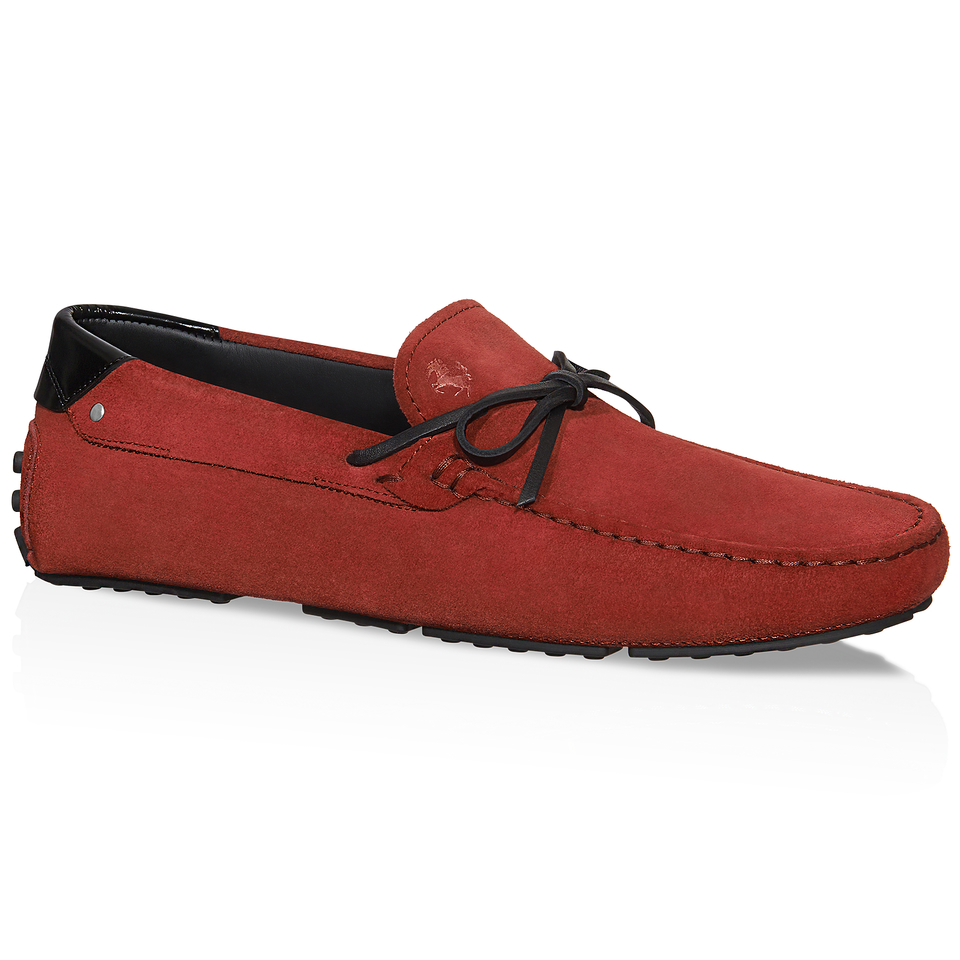 Tod's For Ferrari Gommino Driving Shoes In Suede in Red for Men (MULTI ...