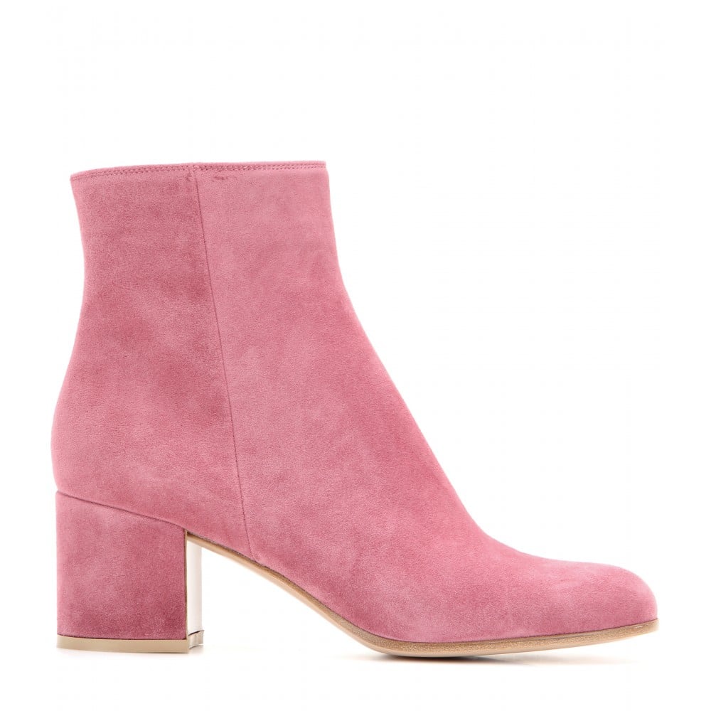 Lyst - Gianvito rossi Suede Ankle Boots in Pink