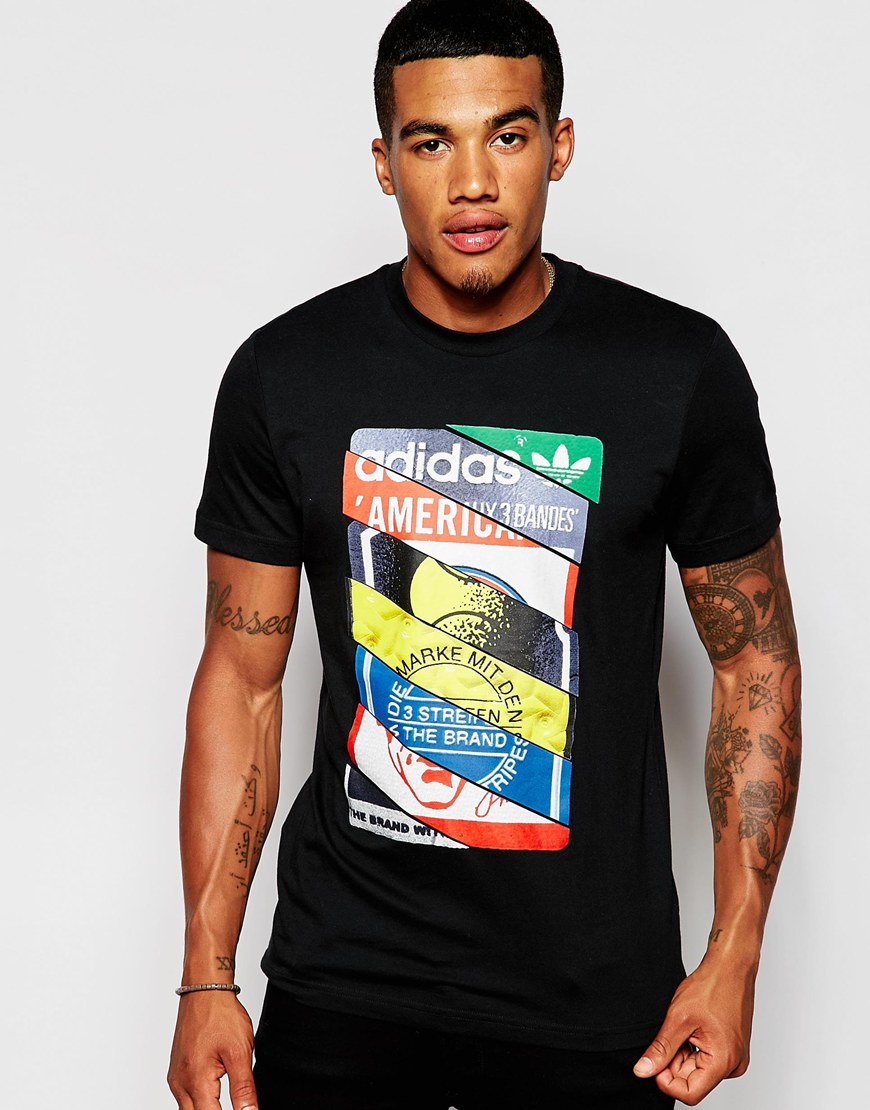 Lyst - Adidas Originals T-shirt With Label Print Ab7684 in Black for Men