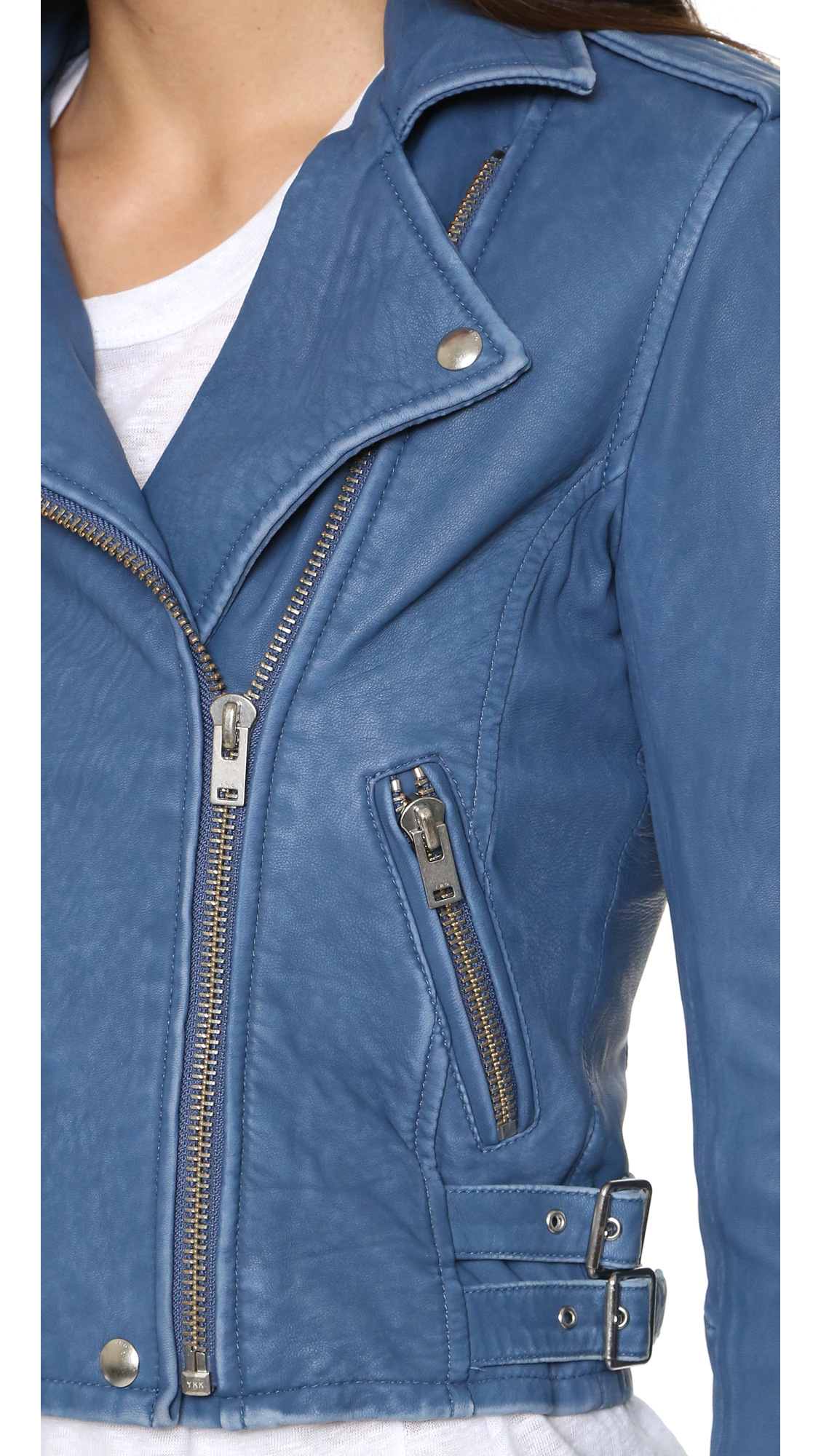 Iro Ashville Leather Jacket In Blue Lyst Gallery