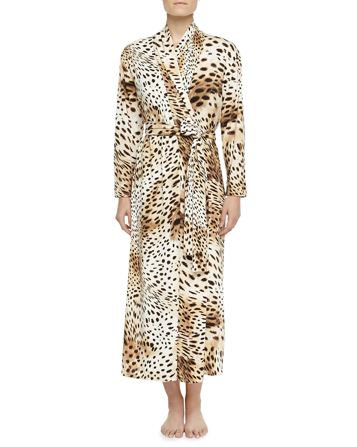 Natori Gabon Leopard-print Jersey Robe | Lyst