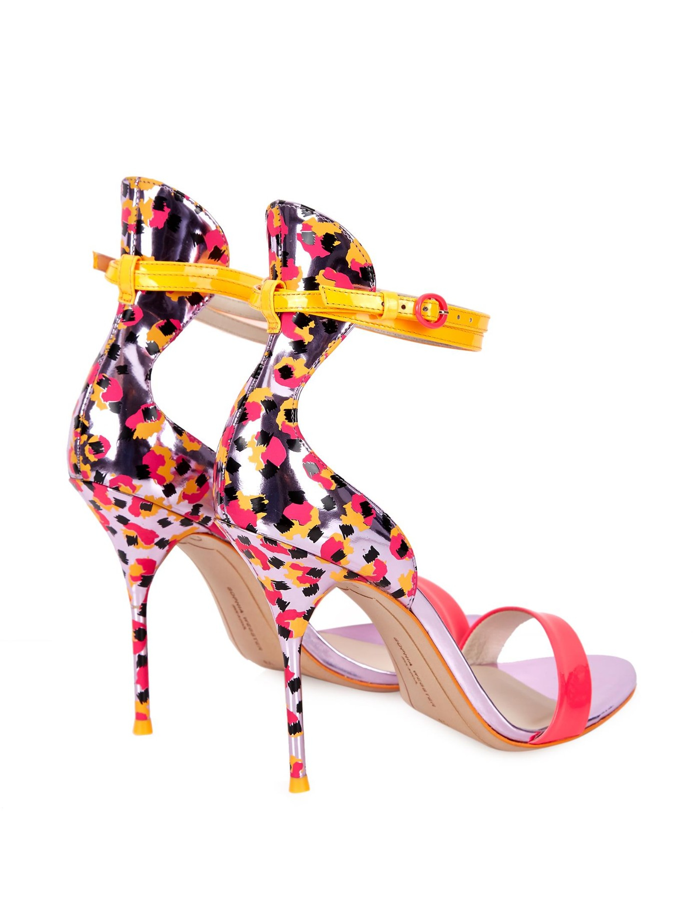 Sophia webster Nicole Sketch Camo Leather Sandals in Pink | Lyst