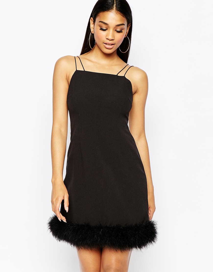 lipsy boucle chain trim dress