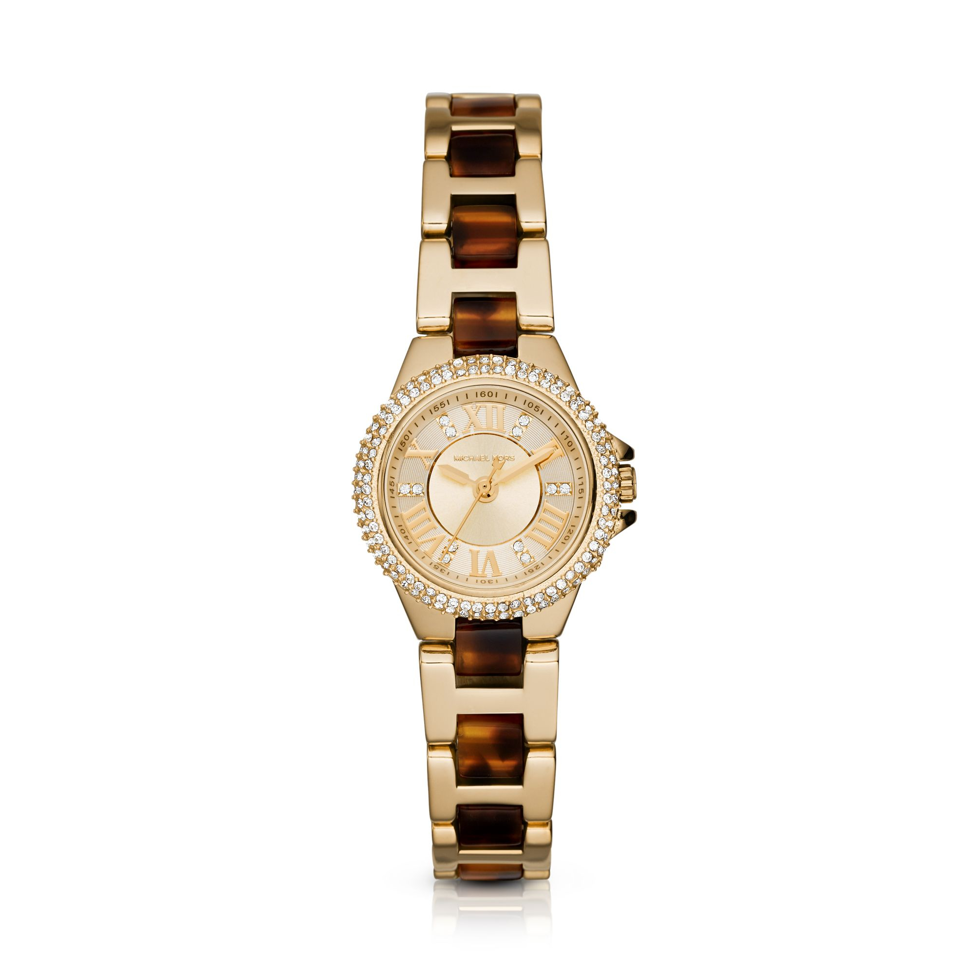 michael kors gold petite camille tortoise acetate watch product 2 270755580 normal