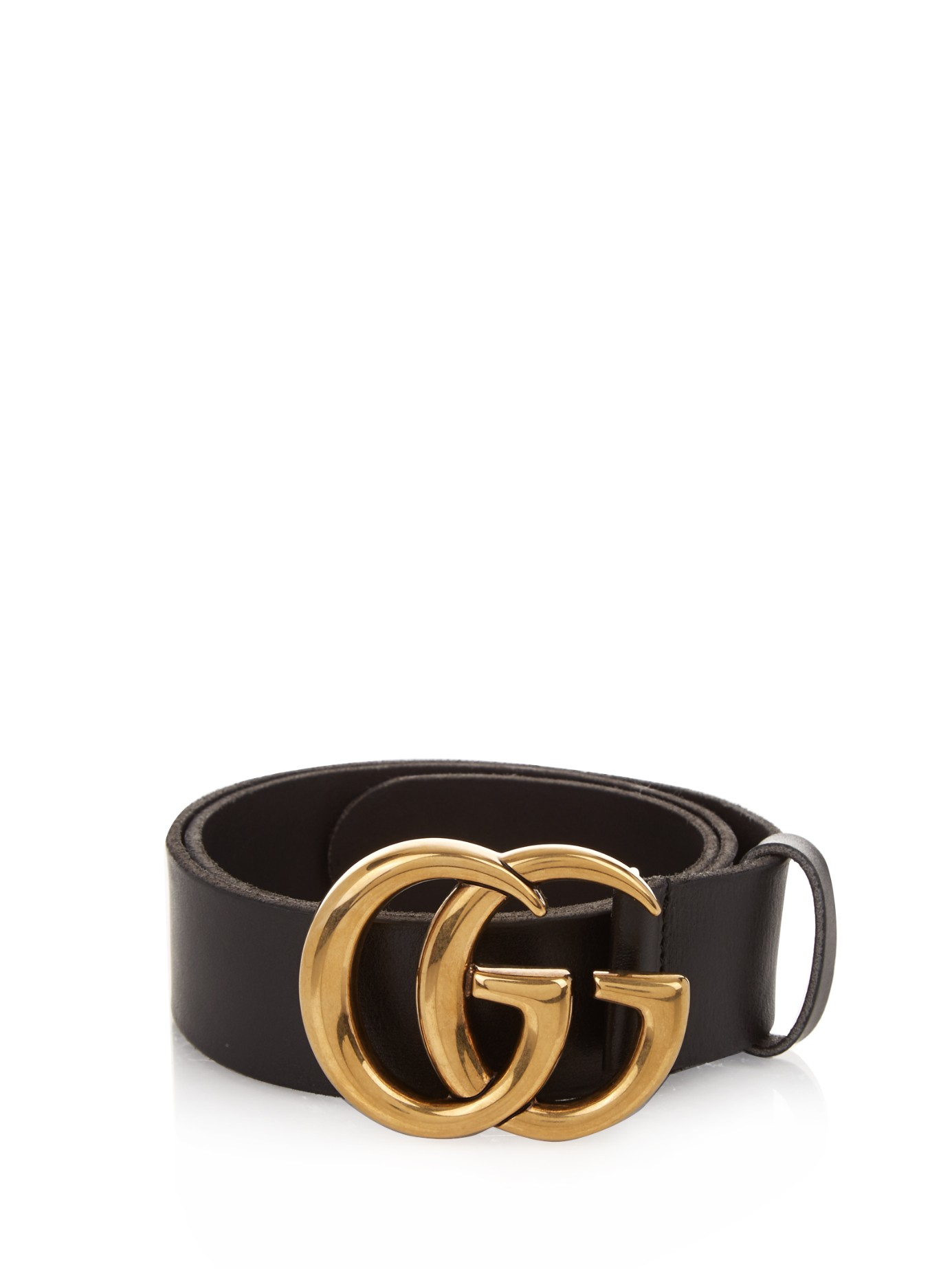 Gucci Gg-logo Leather Belt in Black - Lyst