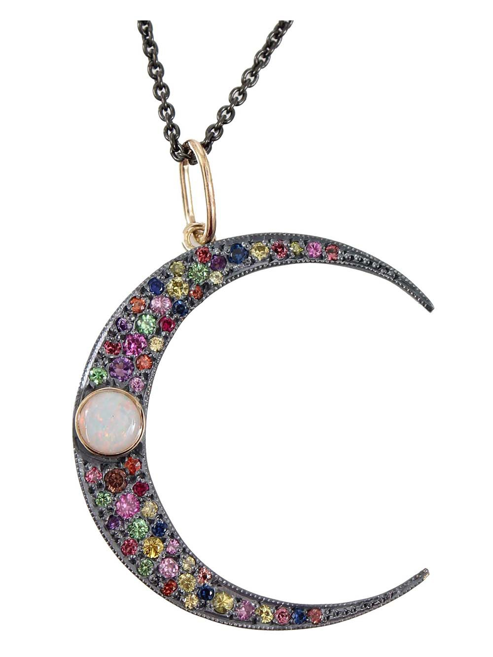 Lyst - Andrea Fohrman Crescent Moon Pendant Necklace in Black