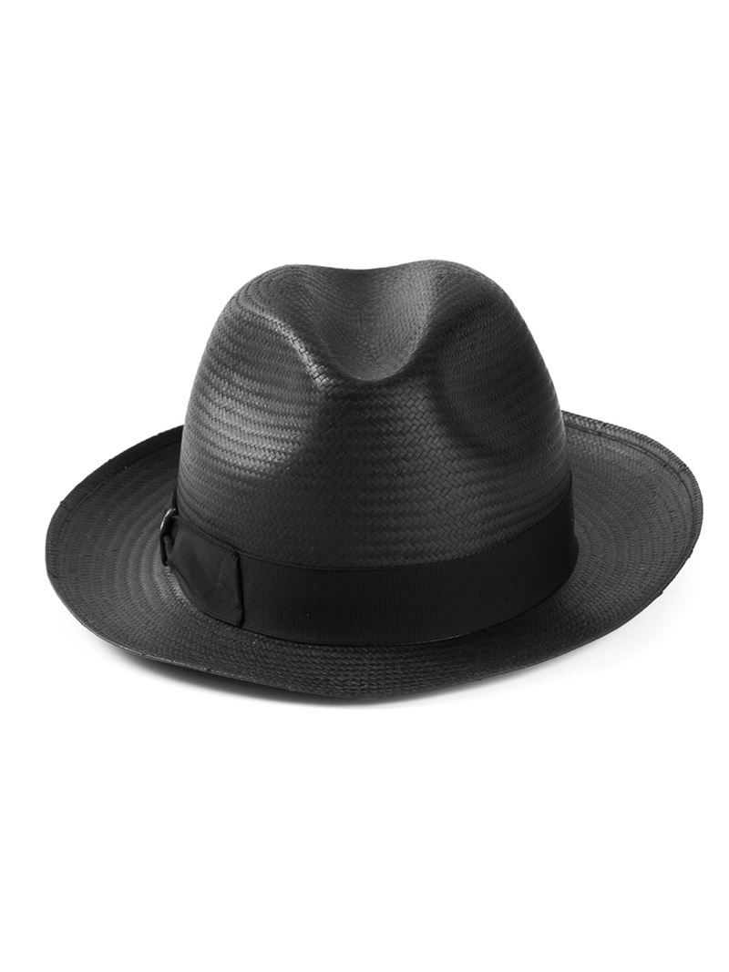 Borsalino Panama Hat in Black Lyst
