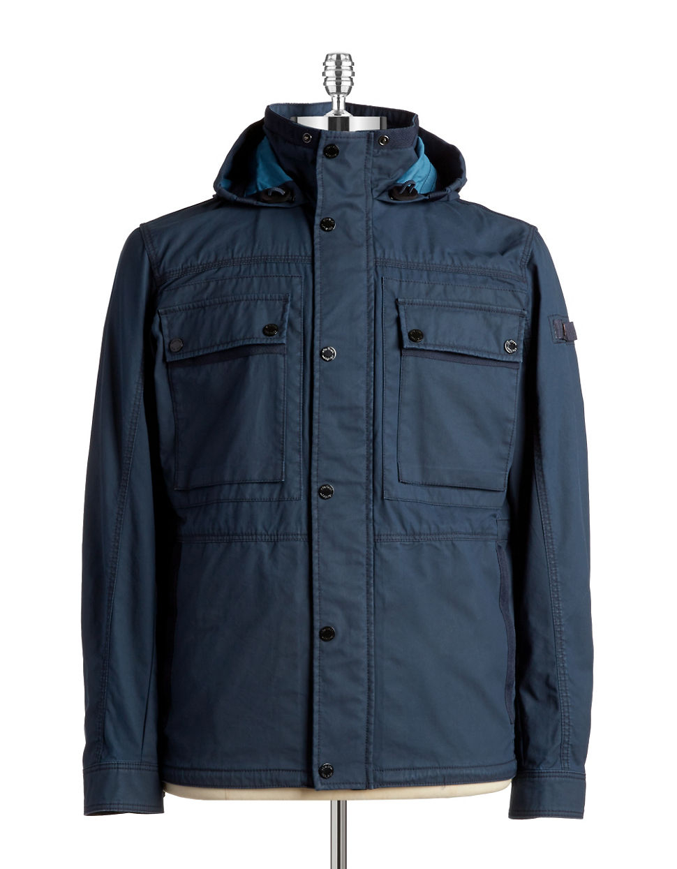 Lyst Strellson Snap Button Military Jacket in Blue for Men