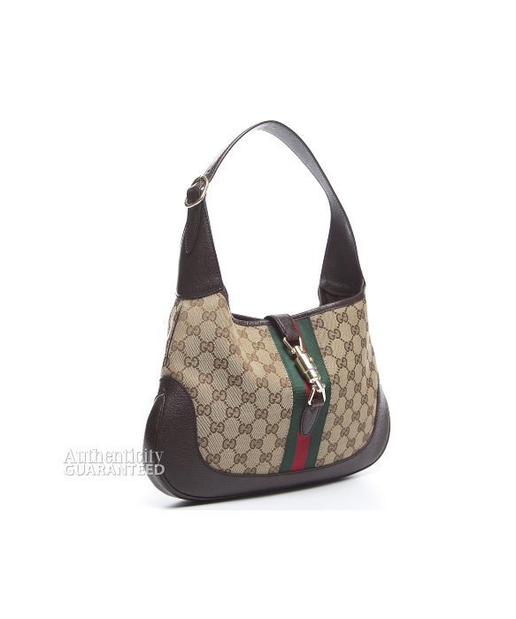 Lyst - Gucci Pre-owned Monogram Canvas Jackie Hobo Bag in Natural