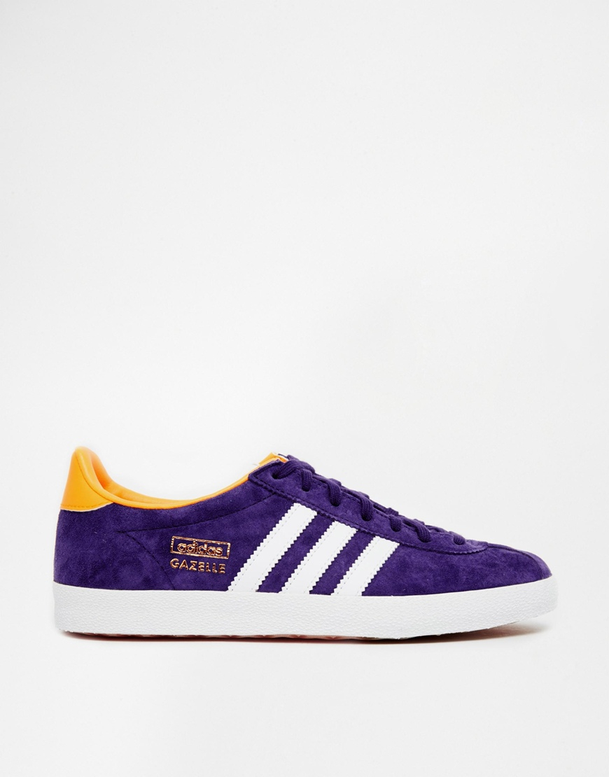 adidas originals gazelle trainers in lilac with dark gum sole adidas originals gazelle trainers in lilac with dark gum sole