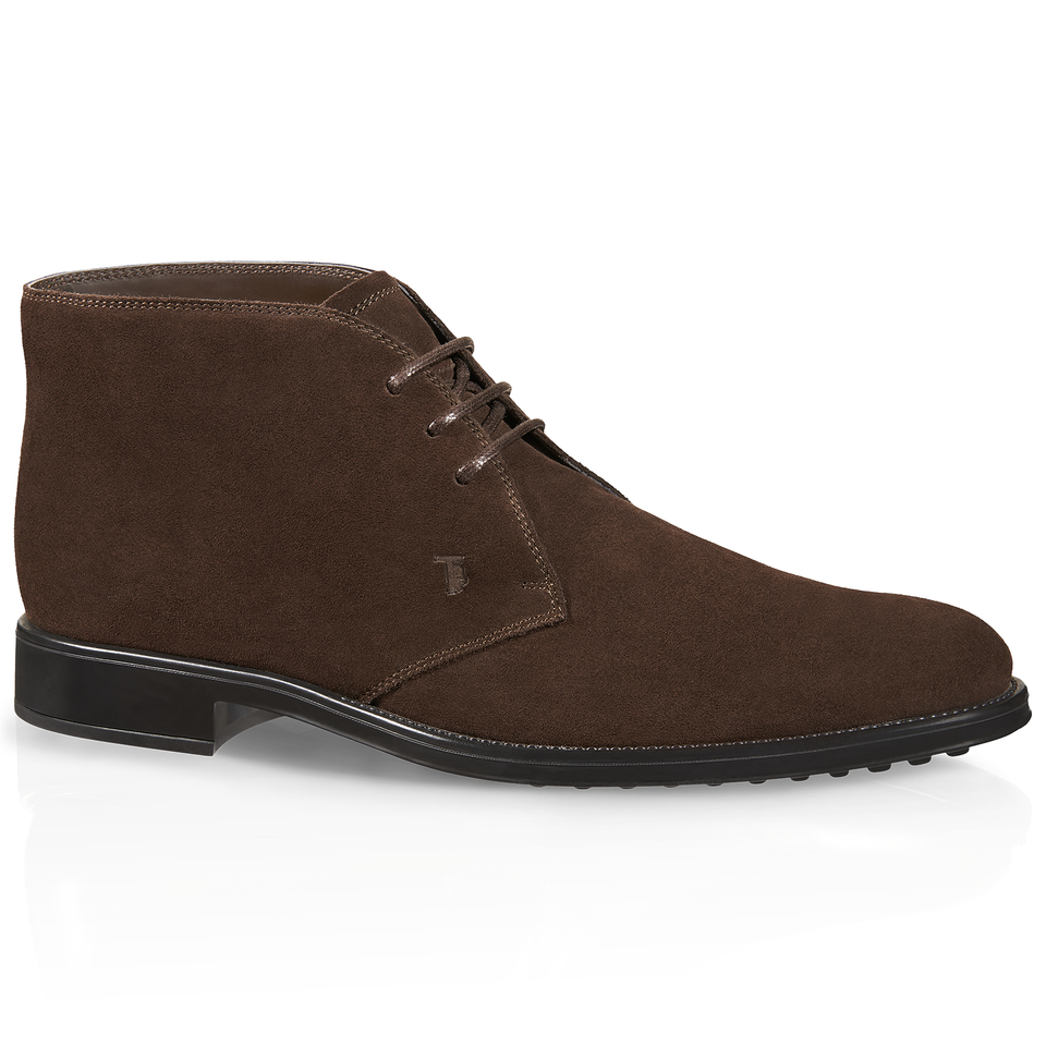 Tod's Lace-up Ankle Boots In Suede in Brown for Men | Lyst