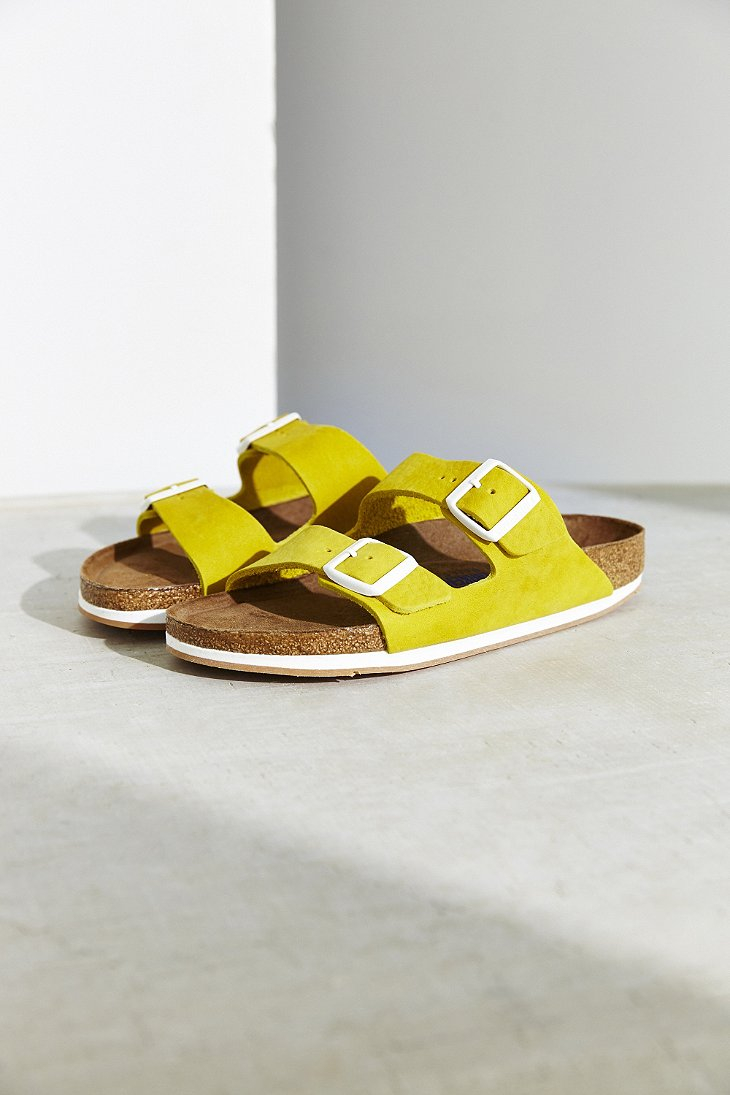 Birkenstock Arizona Sport Soft Footbed Slide Sandal in Yellow | Lyst