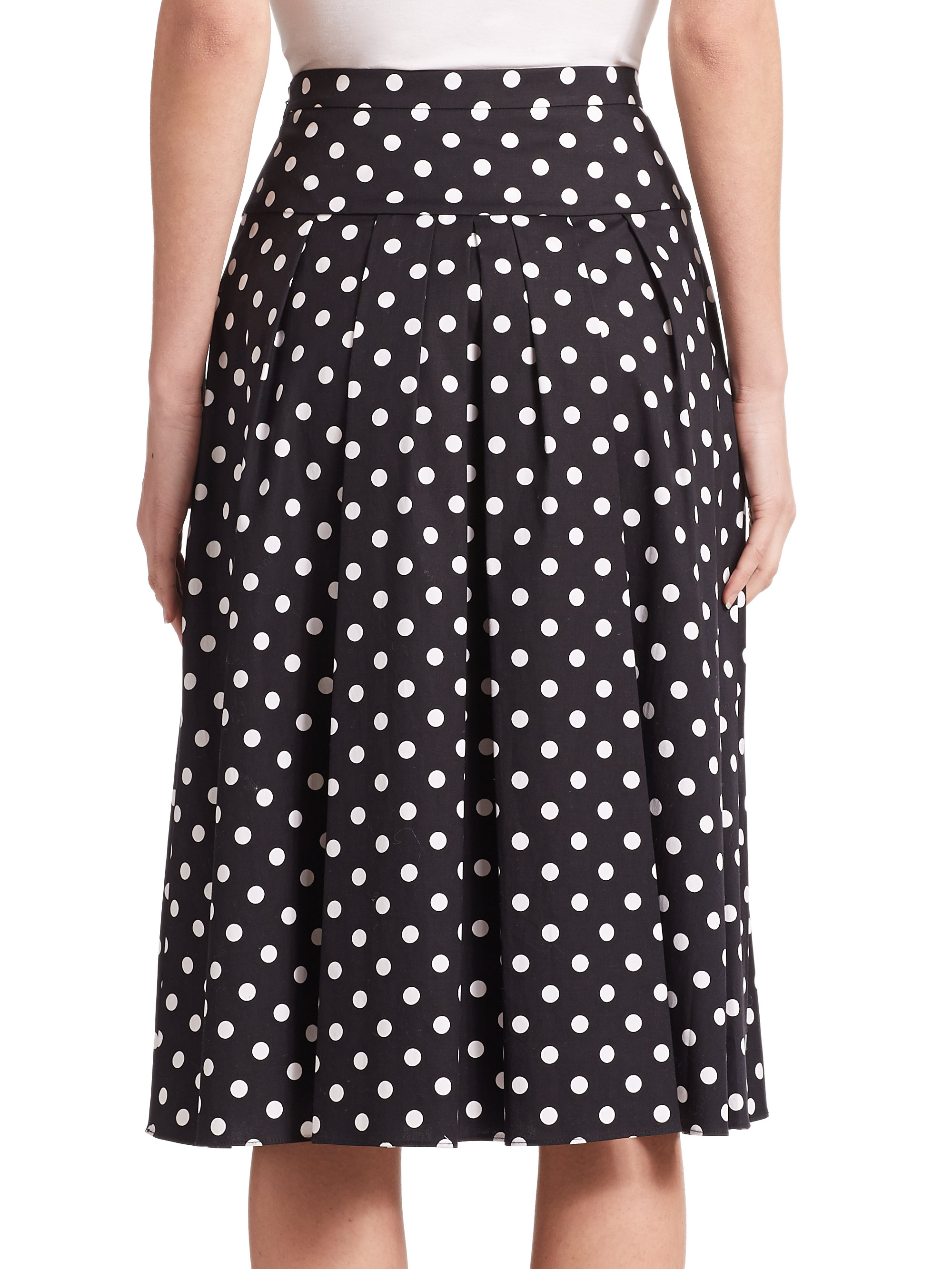 white skirt black dots