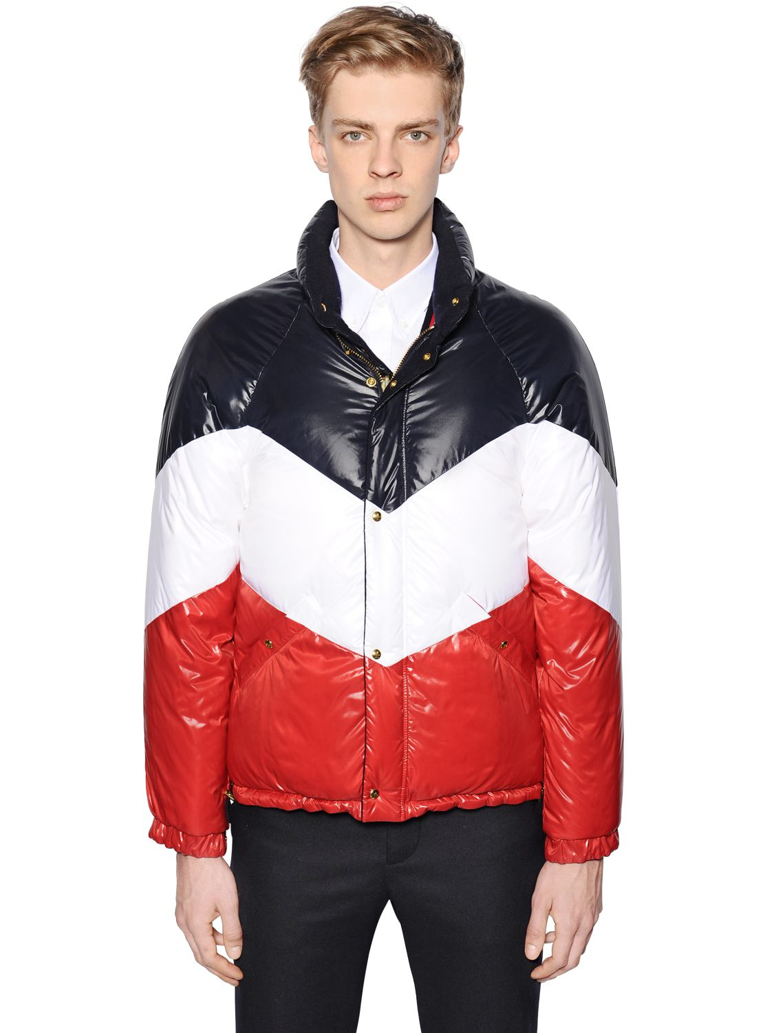 Lyst - Moncler Gamme Bleu Reversible Nylon & Shetland Down