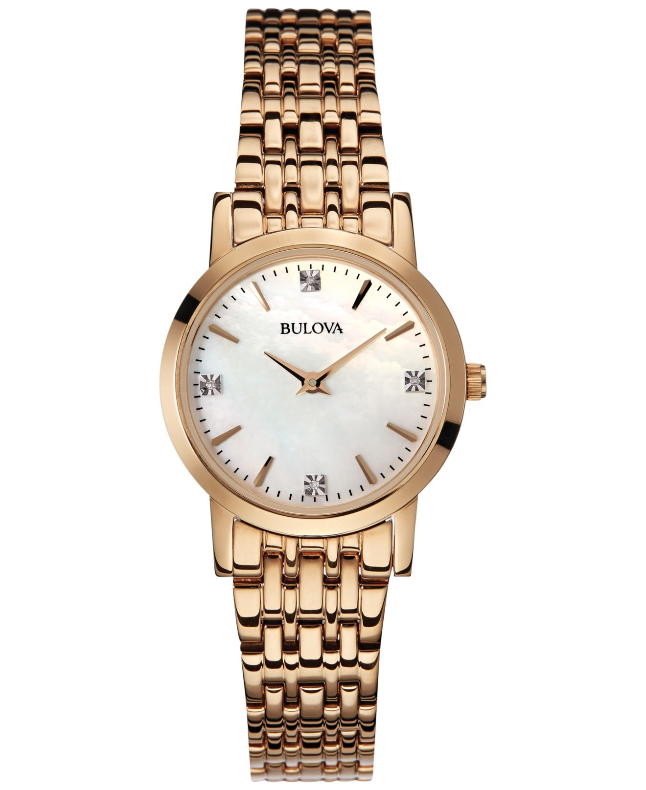 Lyst - Bulova Women's Rose Gold-tone Stainless Steel Bracelet Watch ...