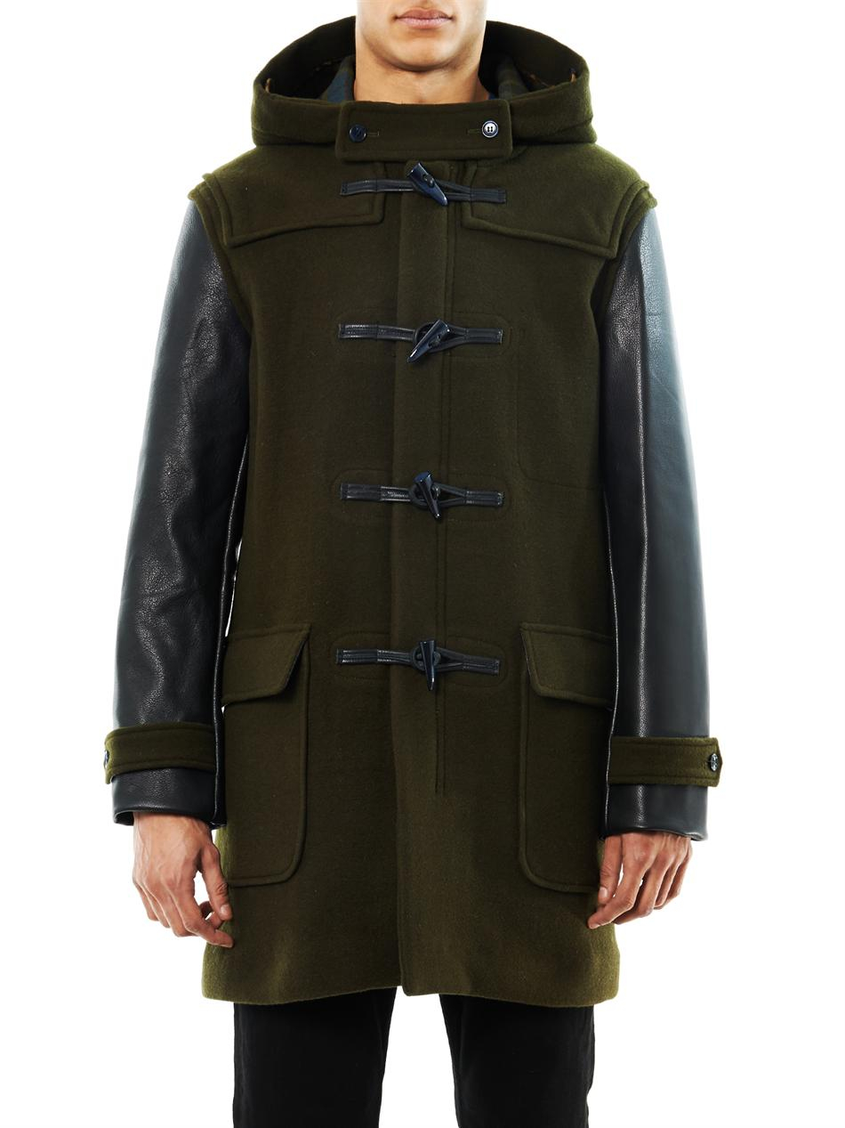 Lyst - Marc by marc jacobs Paddington Leathersleeve Duffle Coat in ...