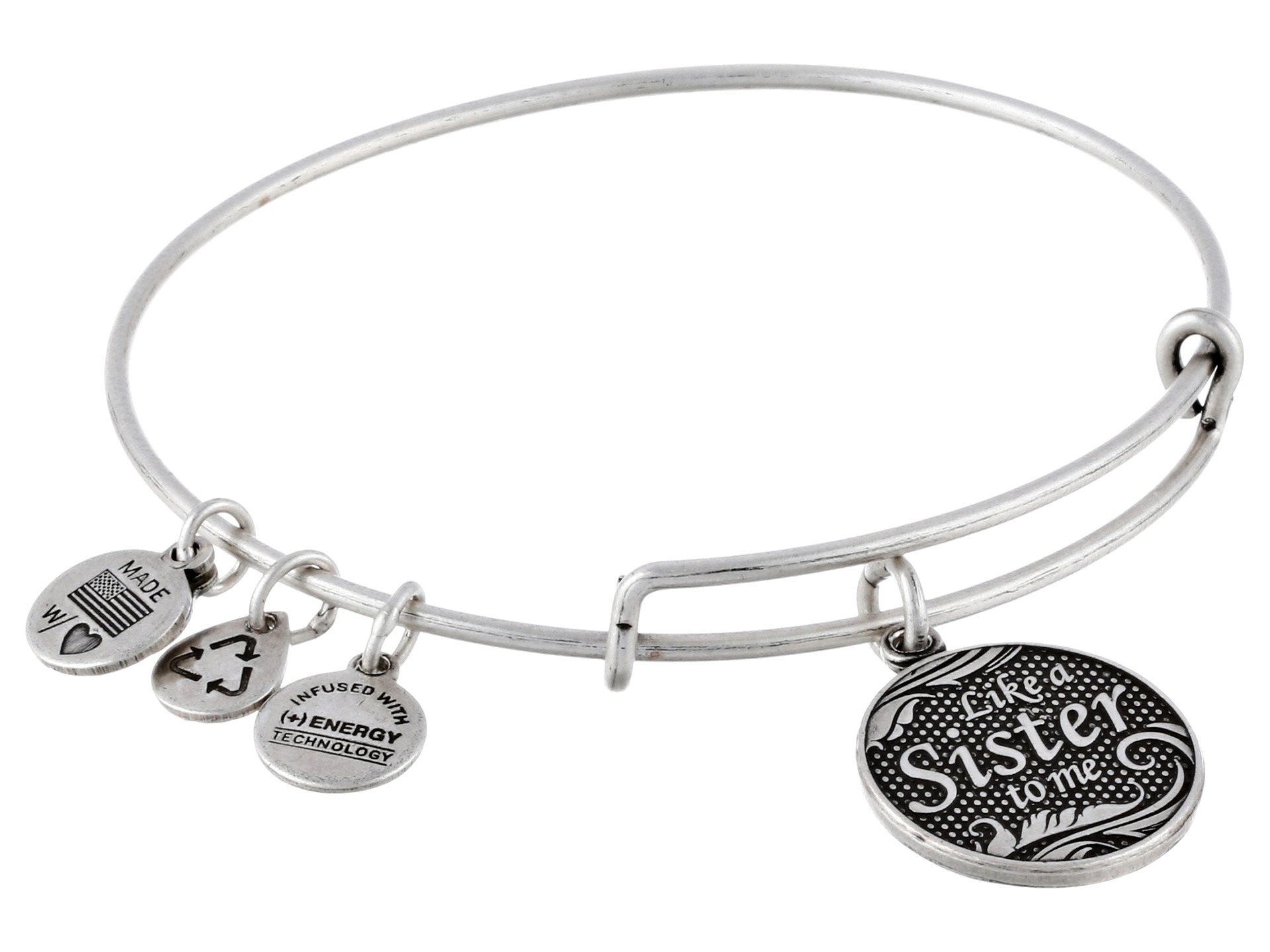 Lyst Alex And Ani Like A Sister Charm Bangle In Metallic Gallery