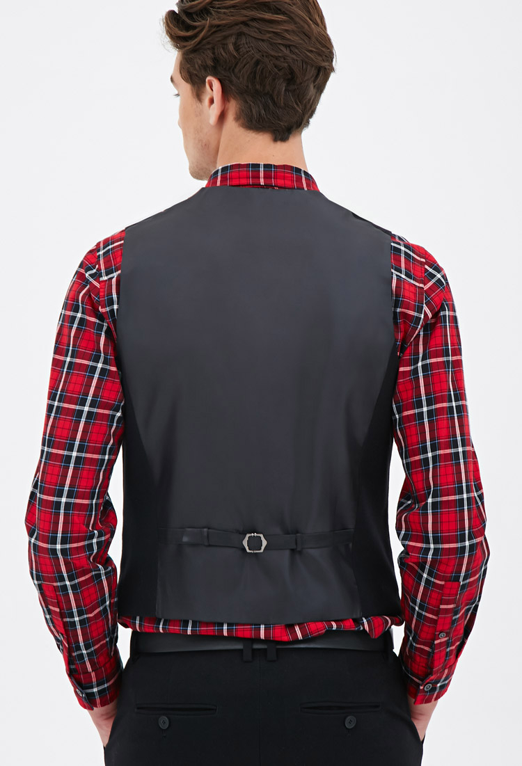 Download Lyst - Forever 21 Satin-back Suit Vest in Black for Men