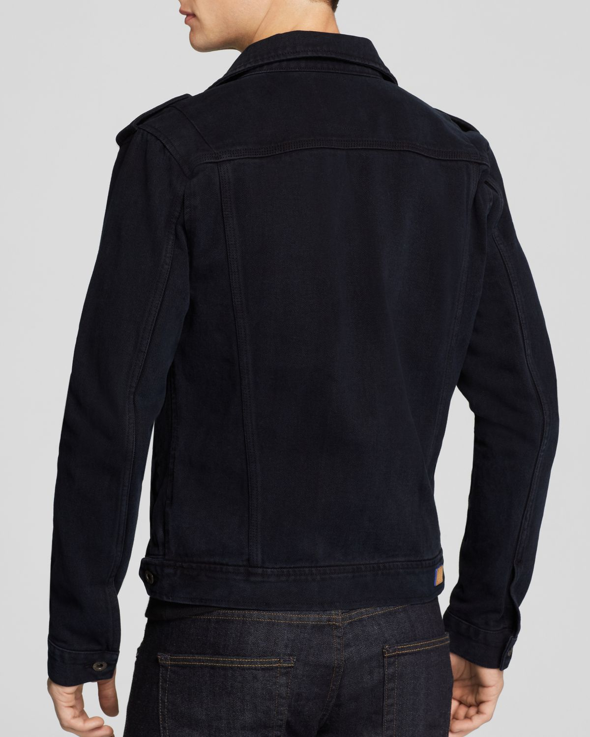 Lyst - Scotch & Soda Denim Flight Jacket in Black for Men