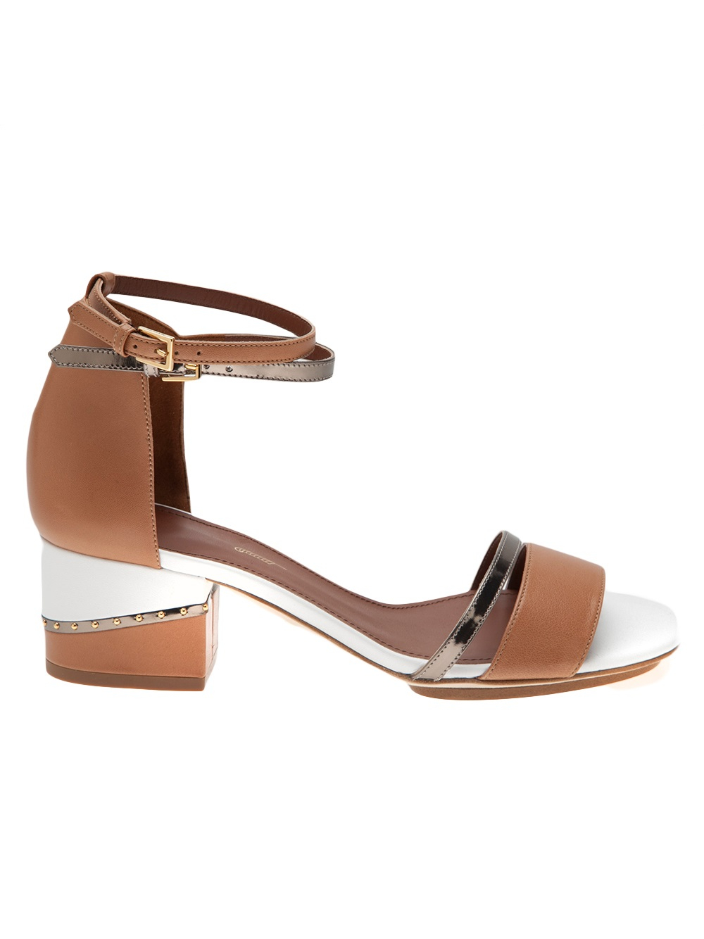 brown stacked heel sandals