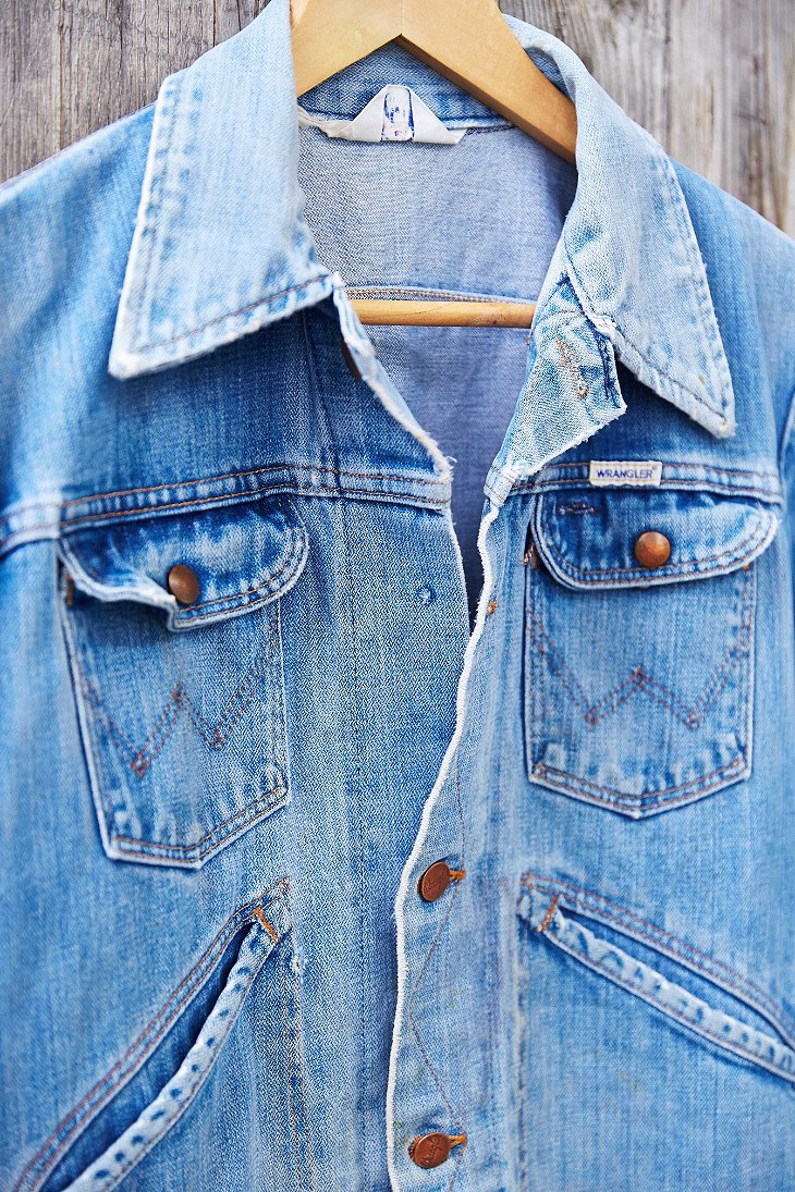 Lyst - Urban outfitters Vintage Wrangler Denim Jacket in Blue