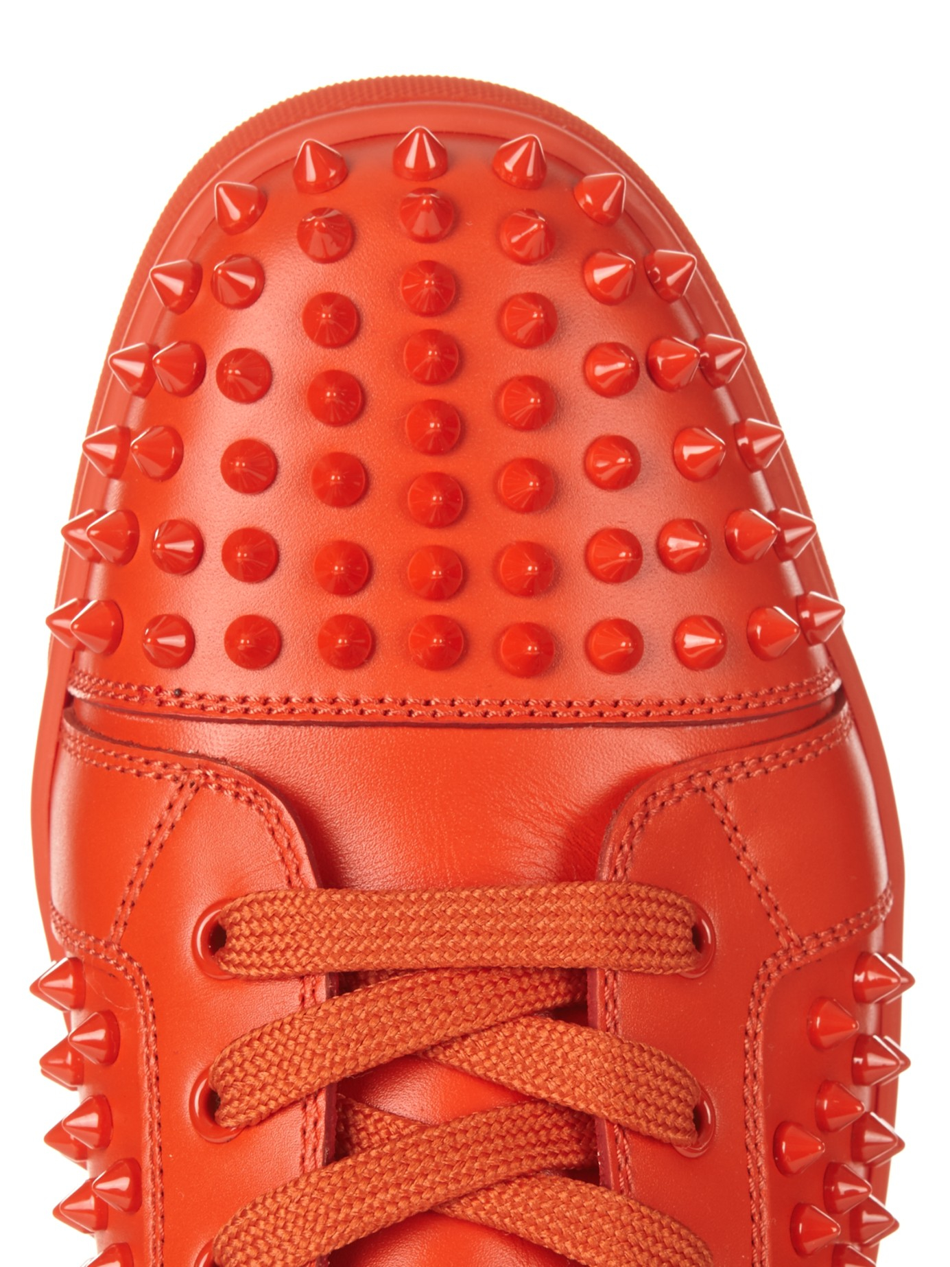 Christian louboutin Louis Spiked Leather High-Top Sneakers in ...