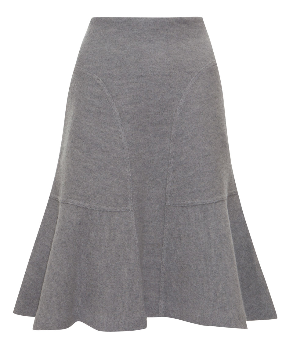 Lyst - Issa Grey Chelsea Fluted Hem Wool Felt Skirt in Gray