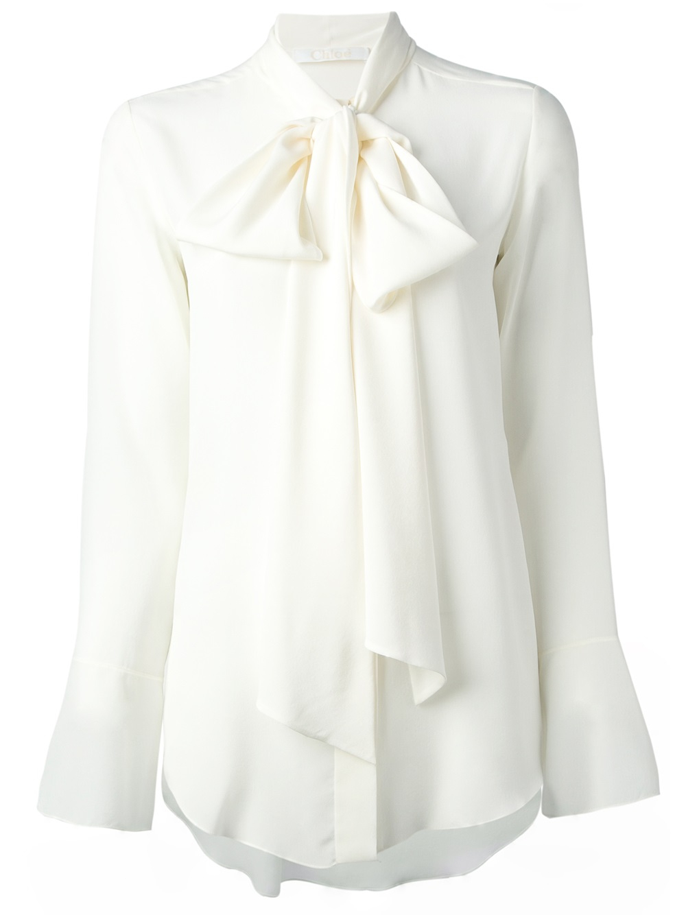Chloé Pussy Bow Blouse In White Lyst