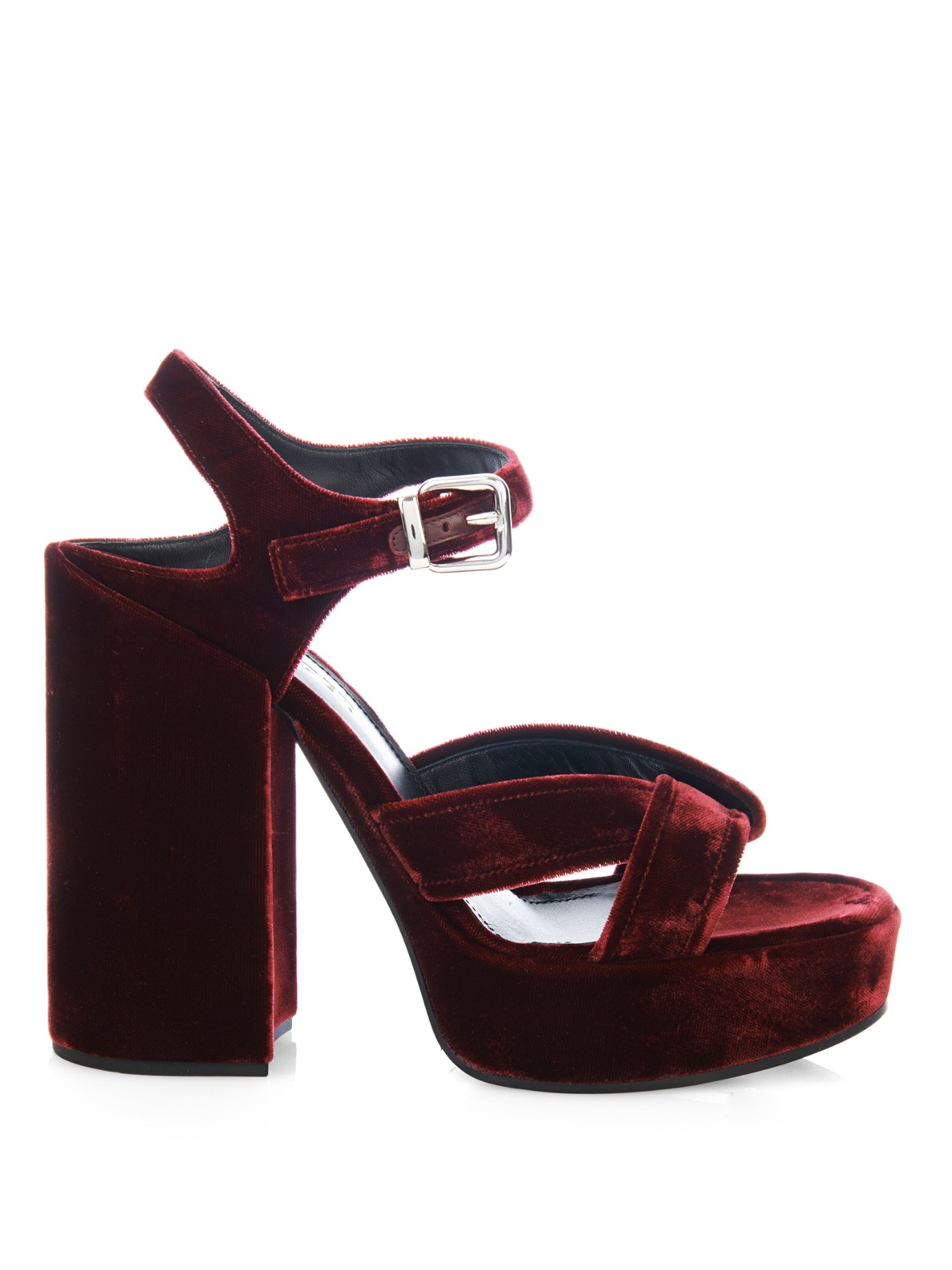 Lyst - Jil Sander Velvet Platform Sandals in Purple