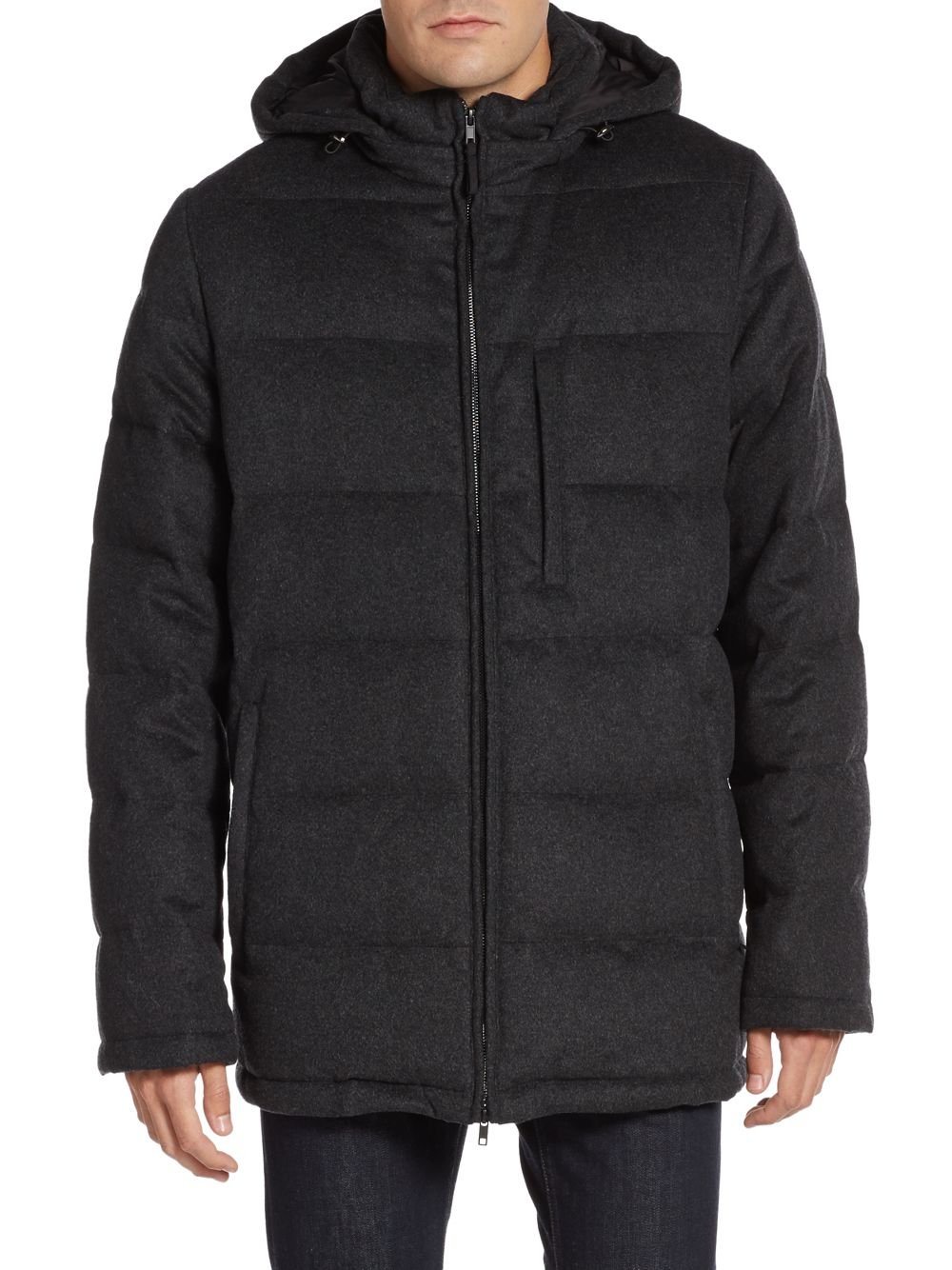 Lyst - Saks Fifth Avenue Wool & Cashmere Hooded Coat in Gray for Men