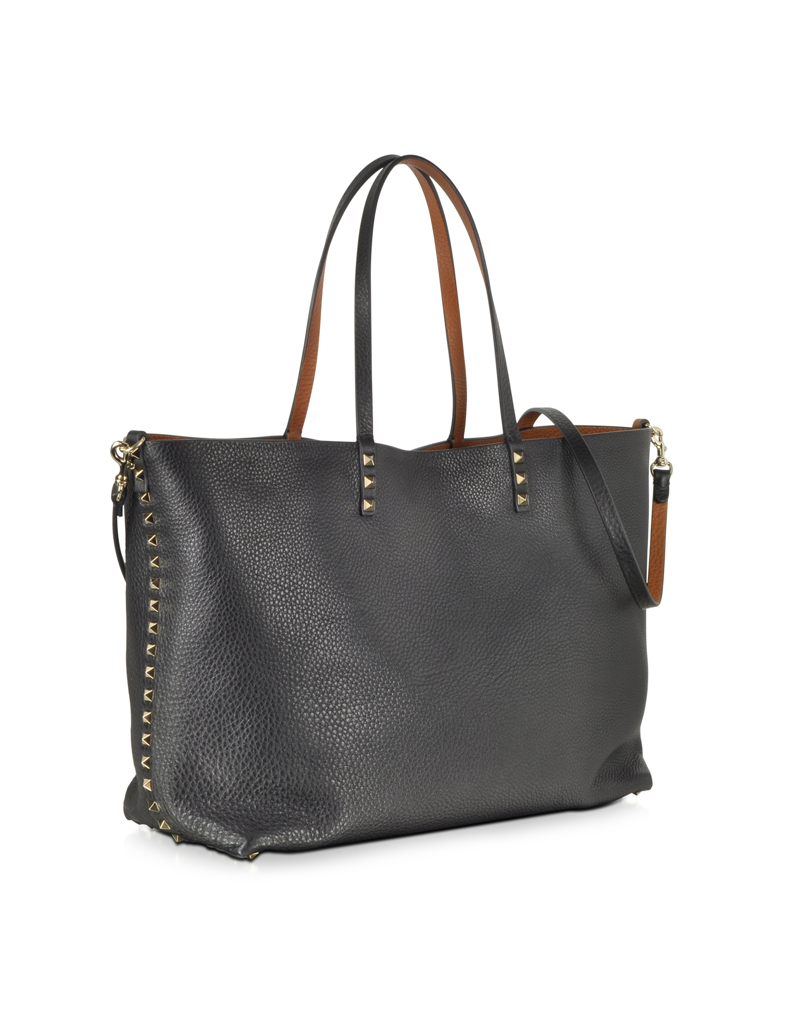 Lyst - Valentino Reversible Rockstud Leather Tote in Black
