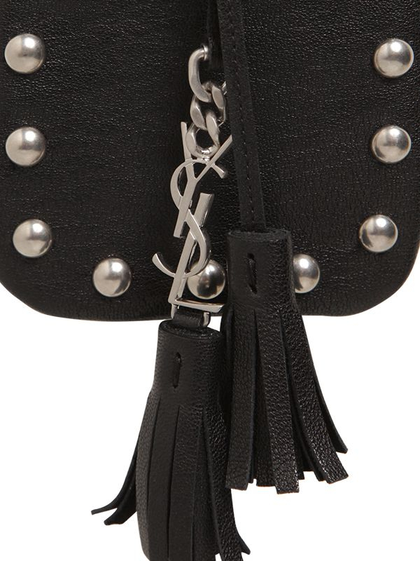 Saint laurent Anita Studded Leather Shoulder Bag in Black | Lyst