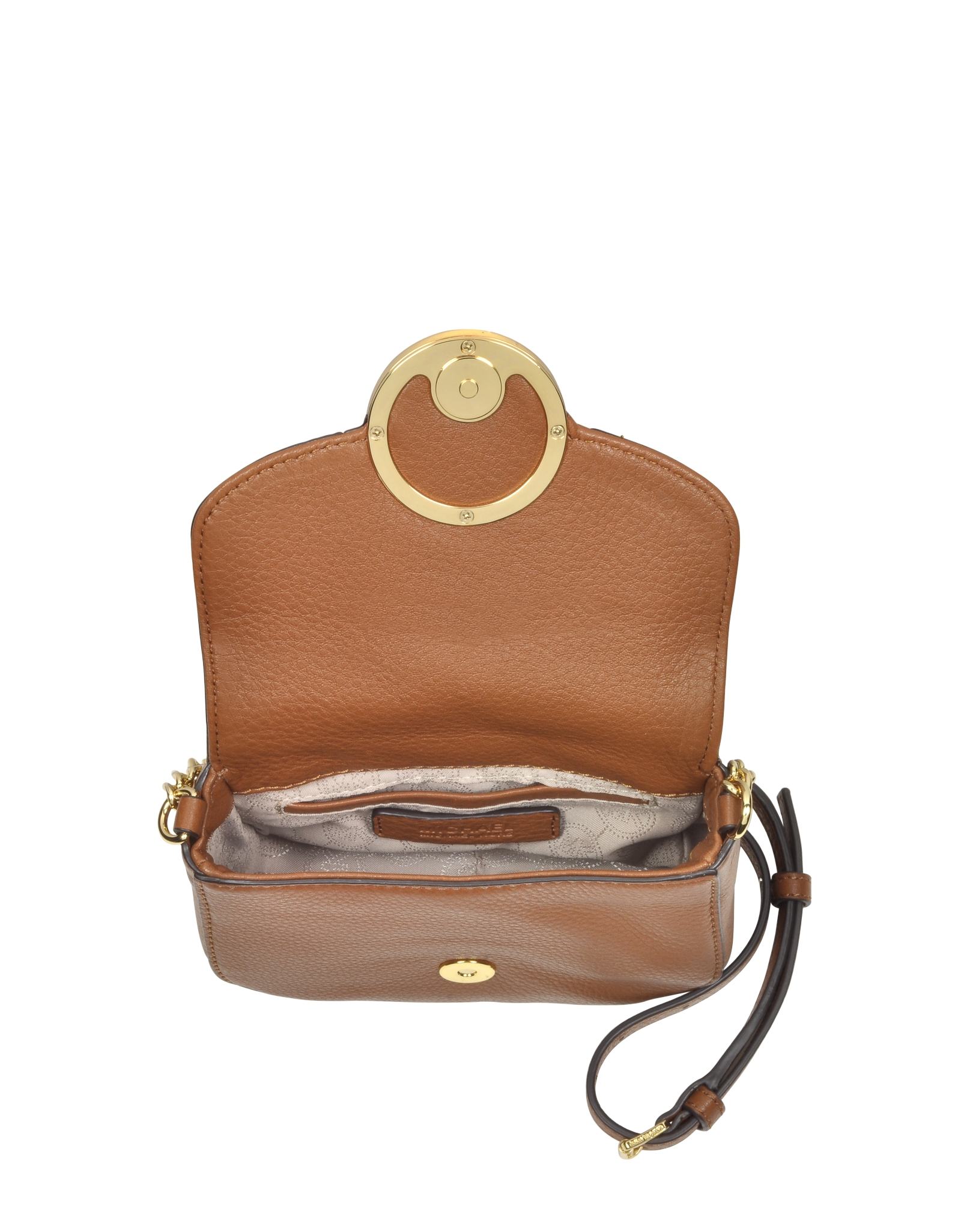 Lyst - Michael Kors Fulton Luggage Leather Small Crossbody Bag in Metallic