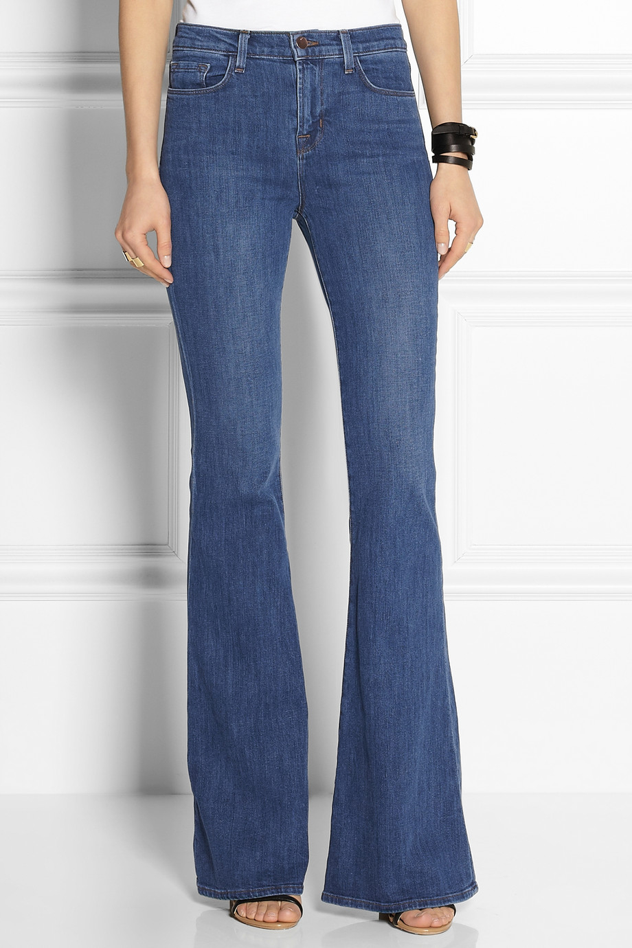Lyst - J brand Valentina High-Rise Flared Jeans in Blue