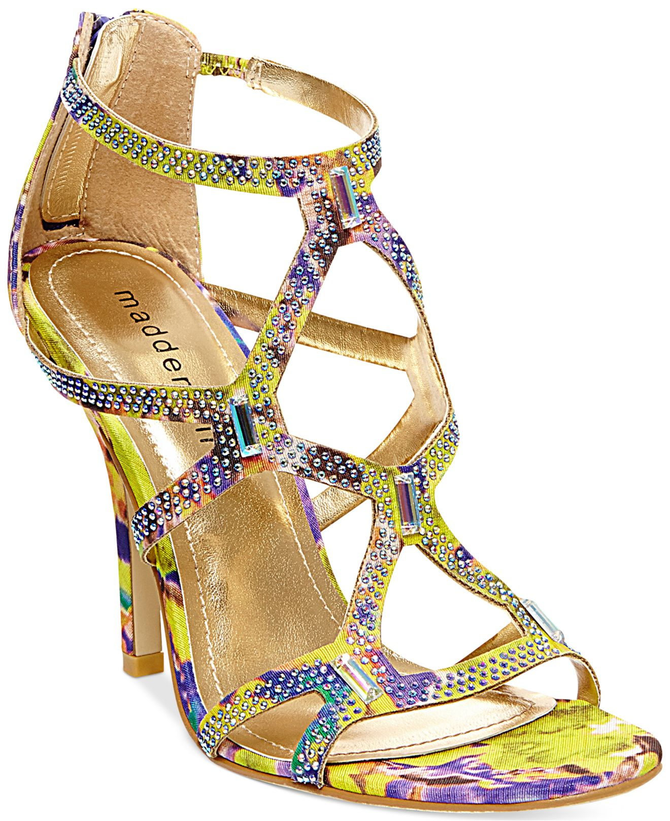 Madden Girl Digitize Caged Rhinestone Dress Sandals Lyst