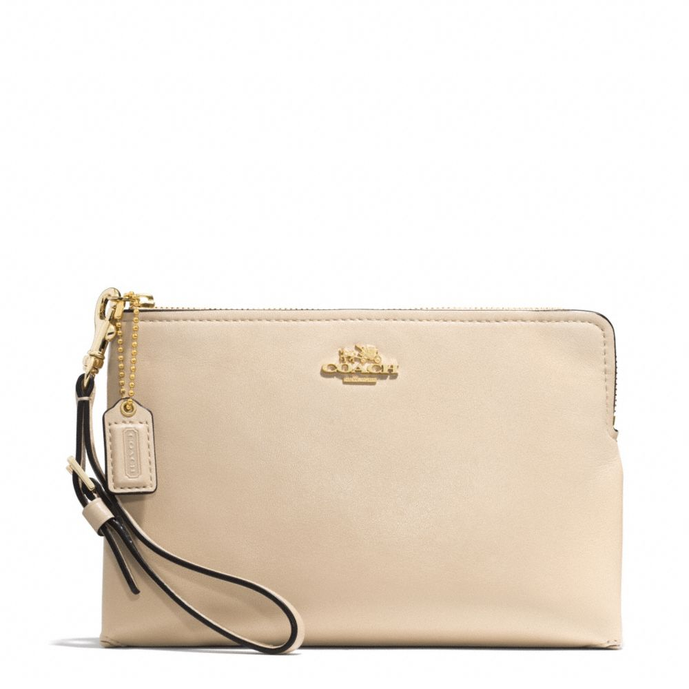 Lyst - Coach Madison Large Pouch Wristlet in Leather in Natural