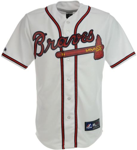 Majestic Evan Gattis Atlanta Braves Replica Jersey in White for Men | Lyst