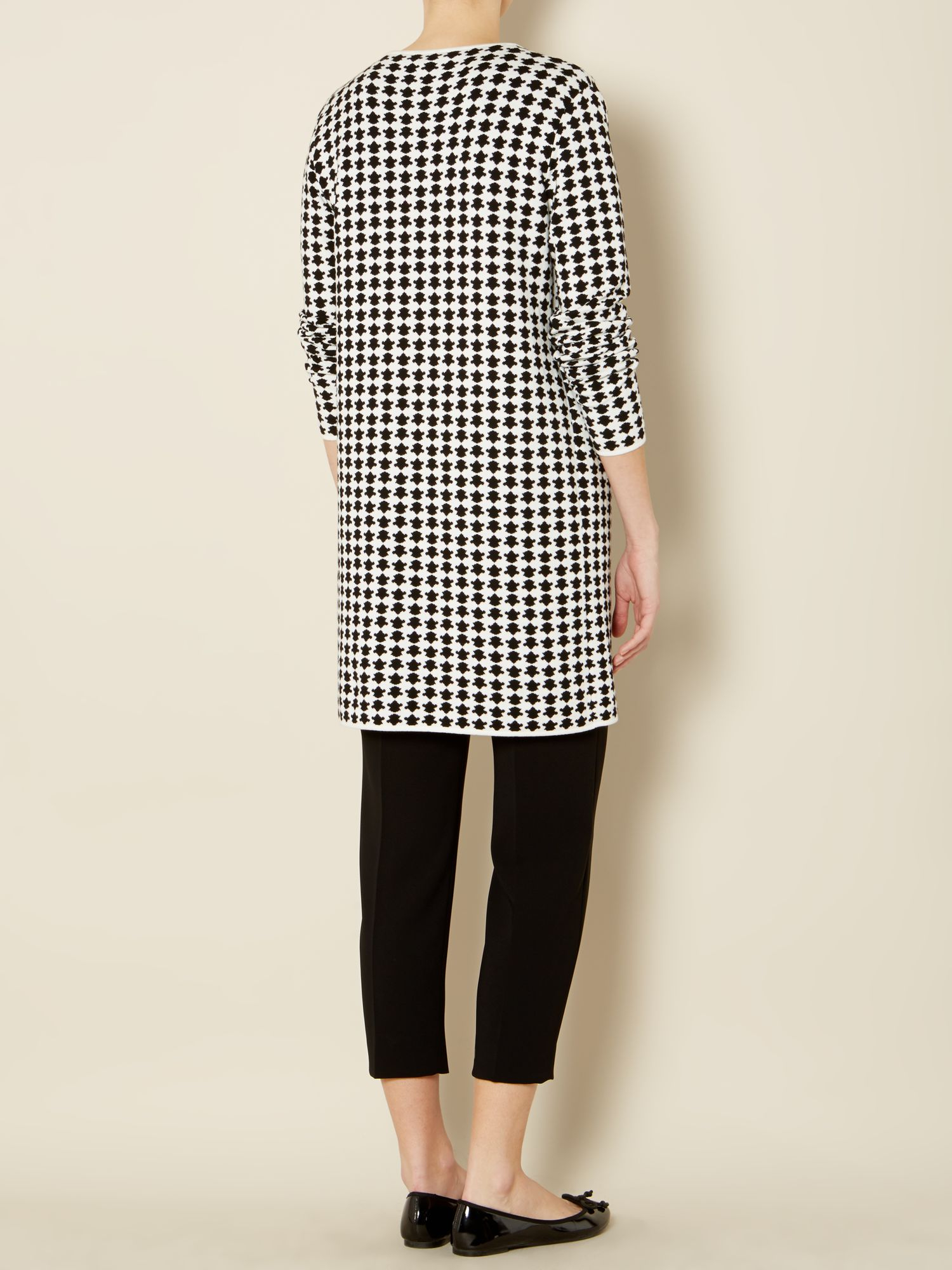 Max mara studio Disegno Houndstooth Check Longline Cardigan in Black | Lyst