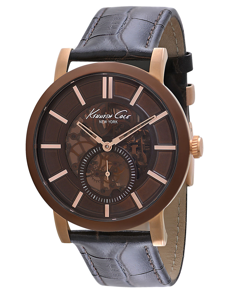 Cole Mens Skeleton Dial Watch in Brown for Men Lyst
