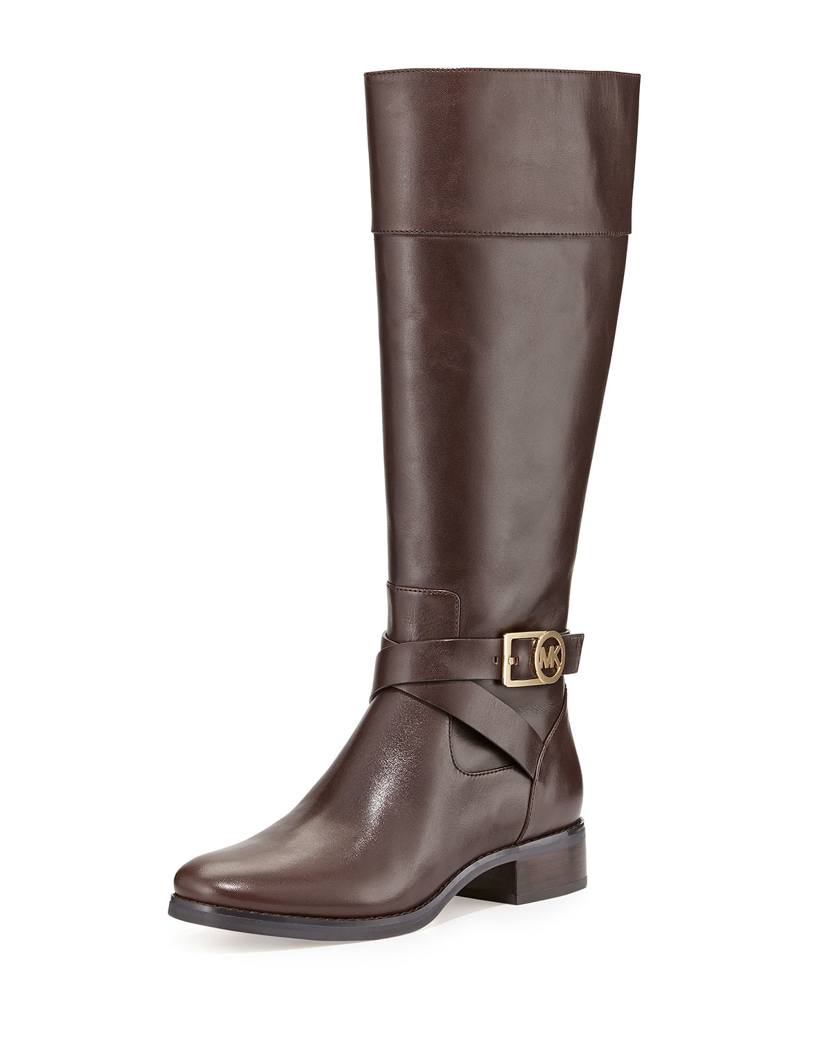 Michael michael kors Bryce Leather Riding Boot in Brown | Lyst