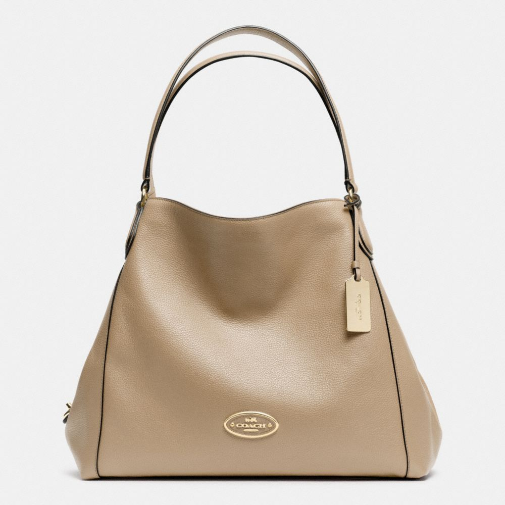 Coach Edie Shoulder Bag In Pebble Leather in Orange (LIGHT GOLD/PUTTY ...
