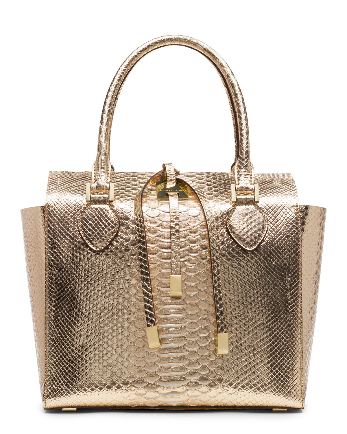 Michael Kors Miranda Novelty Tote in Gold (PALE GOLD) | Lyst