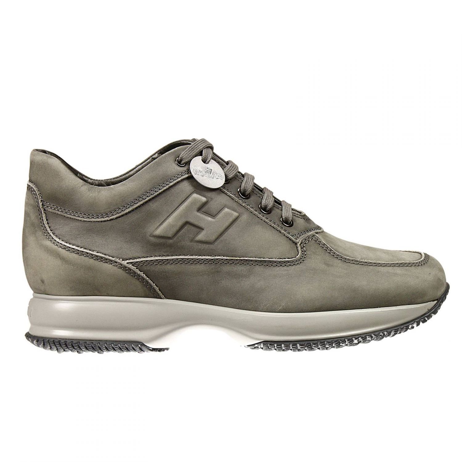 Hogan Sneakers Shoes Interactive Nabuk H Relief in Green for Men (Grey ...