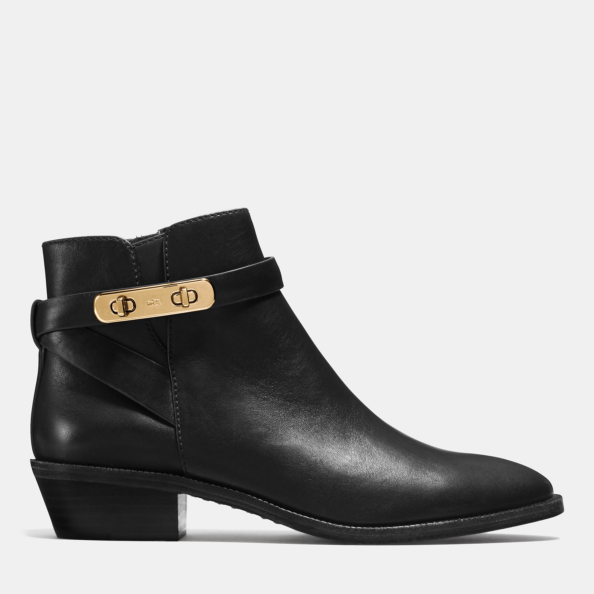 Coach Coleen Leather Ankle Boots in Black | Lyst