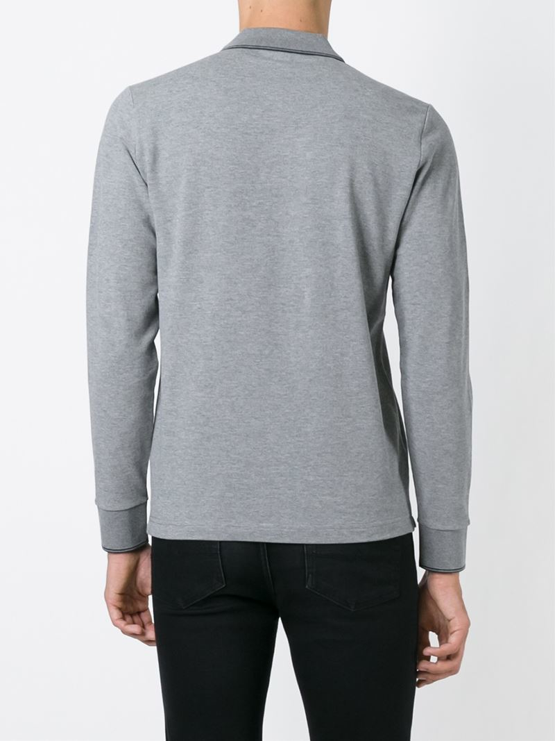 grey moncler long sleeve polo