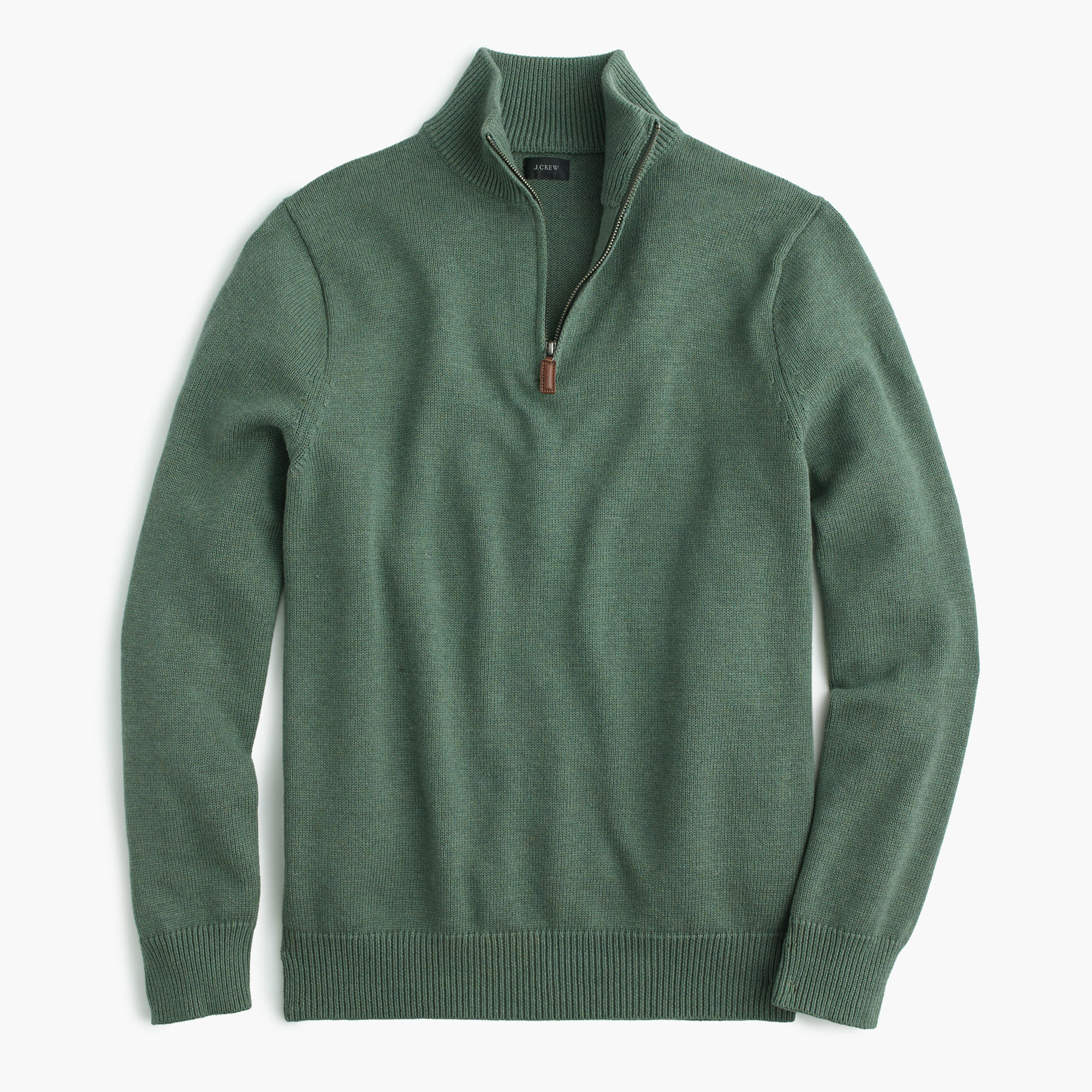 J.crew Cotton-cashmere Half-zip Sweater in Green for Men (hthr ...