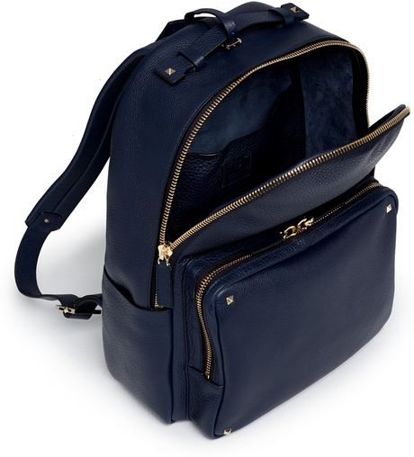 Valentino Studded Leather Backpack in Blue for Men (Blue and Green) | Lyst