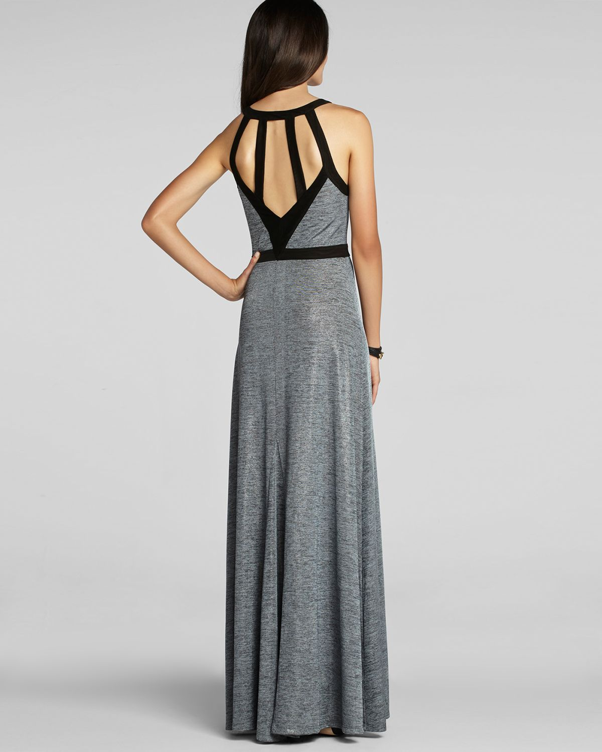 Bcbgeneration Back Cut Out Maxi Dress in Gray | Lyst