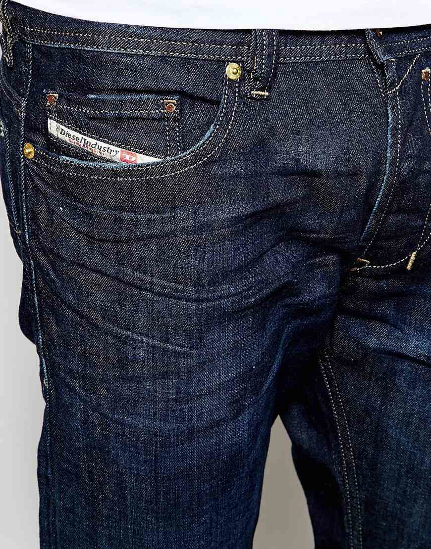 Diesel Jeans Safado 844c Straight Fit Stretch Dark Wash in Blue for Men ...