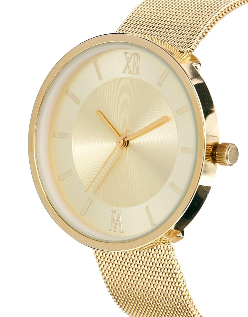 Lyst Asos Mesh Strap Watch in Metallic